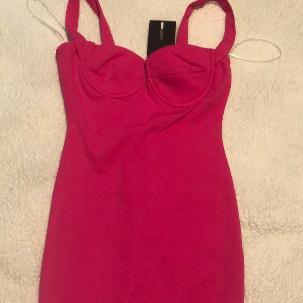 Hot pink mini dress